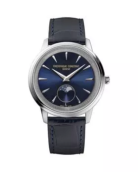 Монета Moonphase, часы, 37 мм Frederique Constant, синий