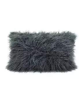 Монгольская декоративная подушка из искусственного меха, 12 x 20 дюймов Saro Lifestyle, серый