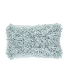 Монгольская декоративная подушка из искусственного меха, 12 x 20 дюймов Saro Lifestyle, синий