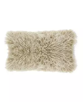 Монгольская декоративная подушка из искусственного меха, 12 x 20 дюймов Saro Lifestyle, бежевый