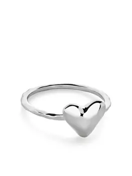 Monica Vinader кольцо Heart Stacking, серебряный