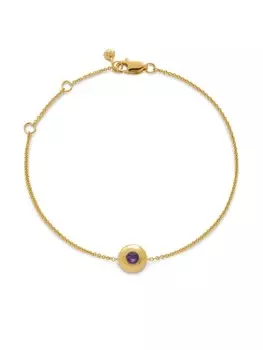 Monica Vinader позолоченный браслет February Birthstone, золотой