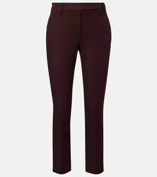 Моникроп укороченные узкие брюки из хлопковой смеси Brunello Cucinelli, Bordeaux
