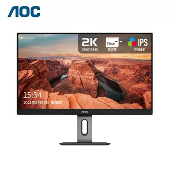 Монитор AOC Q24P1U 23,8" IPS 2K с поднимающимся и вращающимся экраном