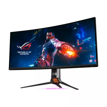 Монитор Asus ROG Swift PG35VQ, 35", 3440 x 1440, 200 Гц, VA, чёрный