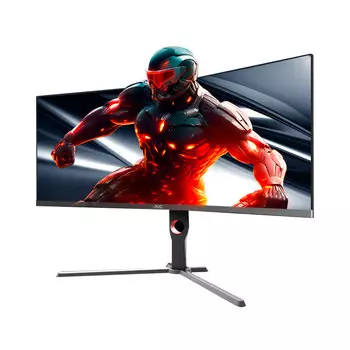 Монитор игровой изогнутый AOC CU34G3Z, 34", 3440x1440, Fast VA, 250 Гц, чёрный