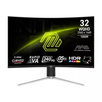 Монитор игровой MSI MAG 325CQRXF E2, 31.5", 2560x1440, 240 Гц, Rapid VA, черный