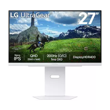 Монитор LG UltraGear 27GS86QW, 27", 2560x1440, 180 Гц, Nano IPS, белый