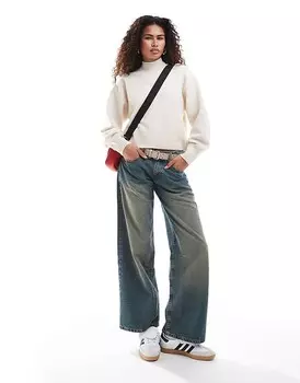 Monki – бежевый меланжевый свитер с высоким воротником