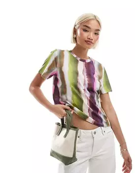 Monki– Футболка с короткими рукавами и яркими полосками