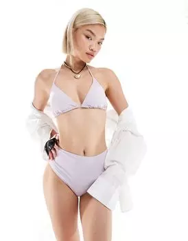 Monki - Mix and match - плавки бикини с высоким вырезом сиреневого цвета