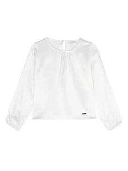 Monnalisa атласная блузка с рюшами, белый