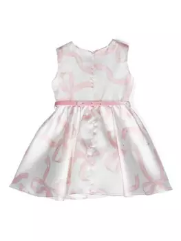 Monnalisa атласное платье с принтом, белый