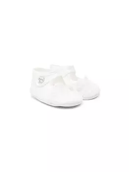 Monnalisa атласные балетки с кружевом, белый