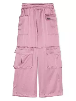 Monnalisa атласные брюки-карго, розовый