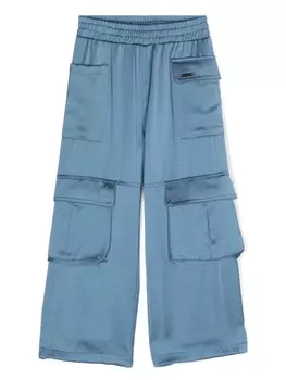 Monnalisa атласные брюки прямого кроя, синий