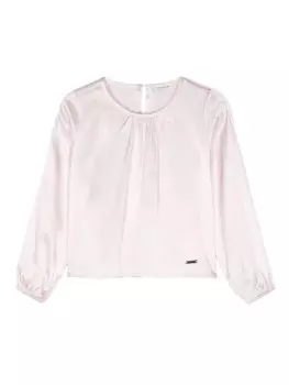 Monnalisa атласный топ с логотипом, розовый