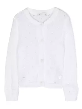 Monnalisa ажурный кардиган, белый