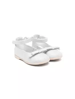 Monnalisa балетки на липучках, серебристый