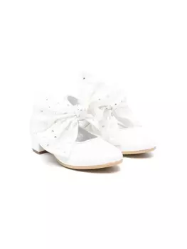 Monnalisa балетки с бантом, белый