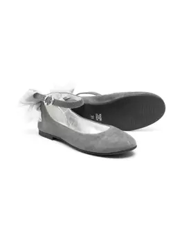 Monnalisa балетки с бантом, серый