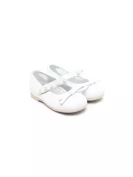 Monnalisa балетки с искусственным жемчугом, белый