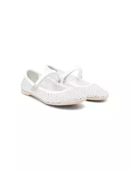 Monnalisa балетки с кристаллами, белый