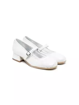 Monnalisa балетки с пайетками, белый