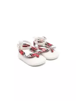 Monnalisa балетки в клетку, серый