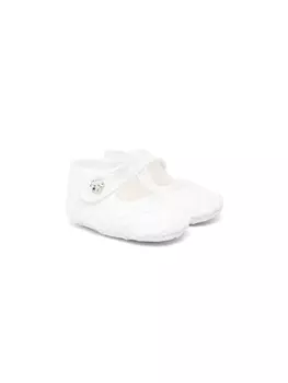 Monnalisa балетки в технике макраме с цветочным узором, белый