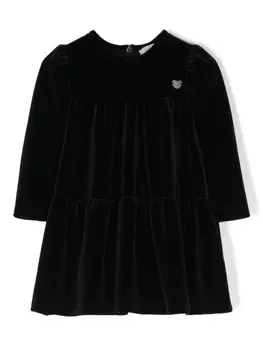 Monnalisa бархатное платье со съемным воротником, черный