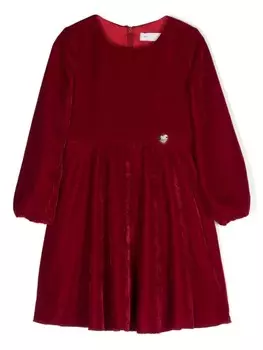 Monnalisa бархатное платье со съемным воротником, красный