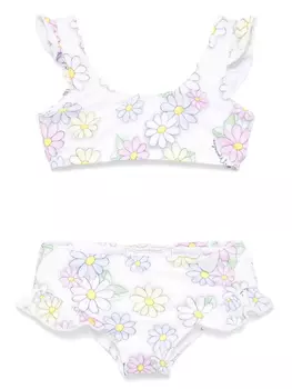 Monnalisa бикини с цветочным принтом, белый
