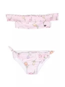 Monnalisa бикини с цветочным принтом, розовый
