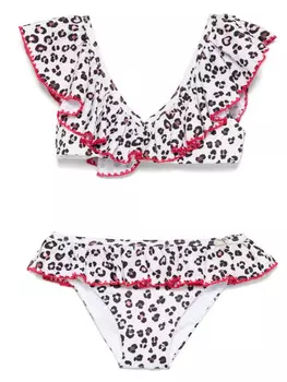 Monnalisa бикини с леопардовым принтом, белый