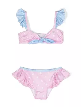 Monnalisa бикини с оборками и принтом, розовый