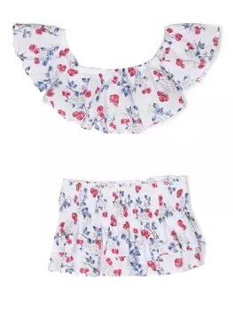 Monnalisa бикини с оборками и принтом, синий