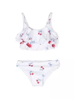 Monnalisa бикини с принтом и оборками, белый