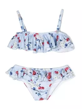 Monnalisa бикини с принтом и оборками, синий