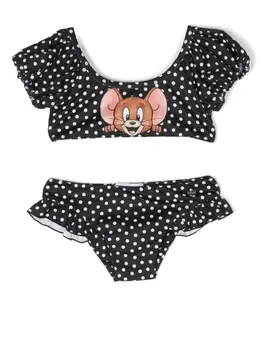 Monnalisa бикини в горох с принтом, черный