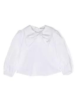 Monnalisa блузка с бантом, белый