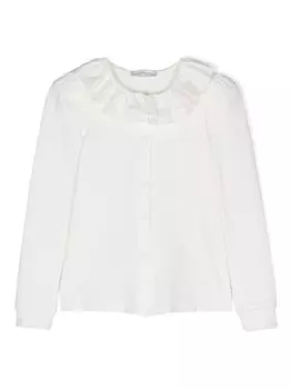 Monnalisa блузка с монограммой, белый