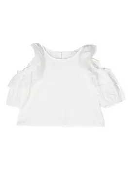 Monnalisa блузка с оборками, белый