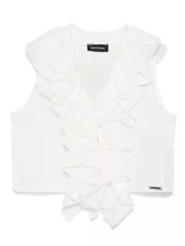 Monnalisa блузка с оборками, белый