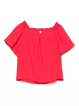 Monnalisa блузка с оборками, красный
