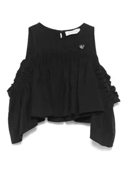 Monnalisa блузка с открытыми плечами, черный