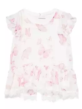 Monnalisa блузка с принтом, белый