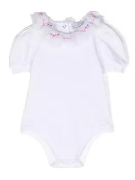 Monnalisa боди с оборками, белый