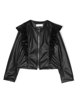 Monnalisa бомбер с оборками, черный