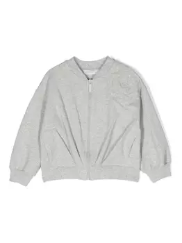 Monnalisa бомбер с вышивкой, серый